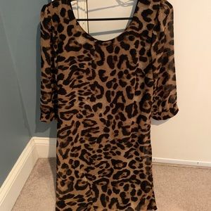Leopard long sleeve dress
